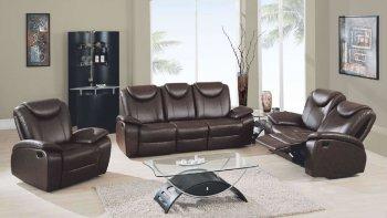 Dark Brown Contemporary Elegant Living Room W/Recliner Seats