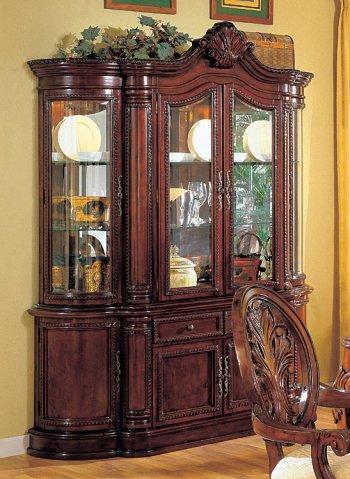 Cherry Varnished Buffet W/Graceful Carving Details