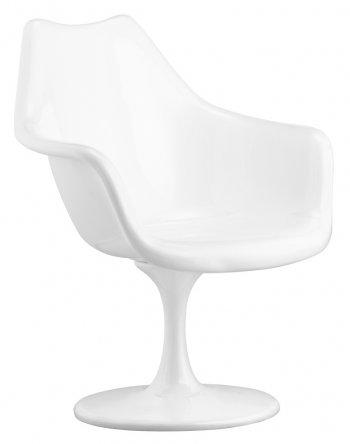 White Fiberglass Contemporary Occasional Swivel Chair