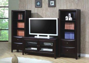 Cappuccino Finish Contemporary TV Stand W/Optional Media Towers