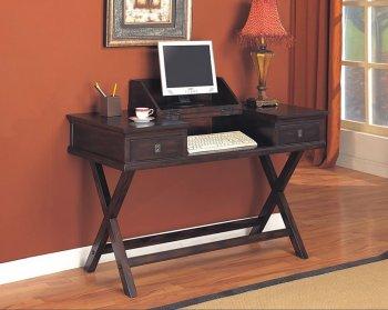 Rich Tobacco Finish Home Office Desk W/Drop Down Desk Top