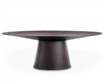 Wenge Finish Modern Dining Table W/Oval Top