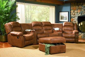 Rust Specially Treated Microfiber Home Theater Seats W/Recliners