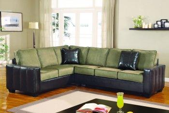 Beige Microfiber Stylish Sectional Sofa W/Dark Vinyl Base