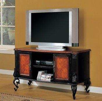 Two Toned Black & Cherry Classic TV Stand