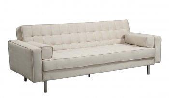 Off White Premium Fabric Contemporary Convertible Sofa Bed