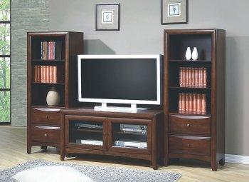 Dark Walnut Contemporary Entertainment Unit W/Optional Towers