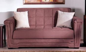 Truffle Microfiber Contemporary Pull Out Bed Loveseat