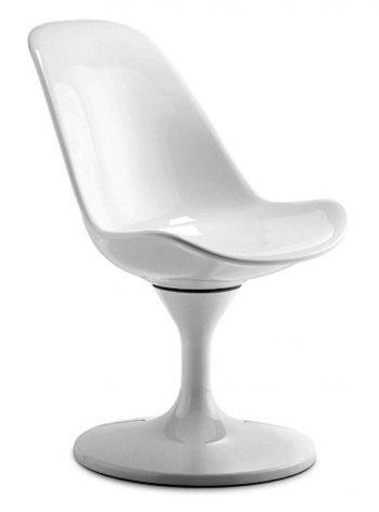 White or Black Plastic Seat and Frame Modern Chair