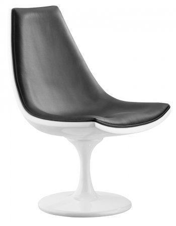 Contemporary Swivel Base Chair w/Black or Red Leatherette Seat