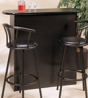 Satin Black Color Finish Contemporary Bar Table