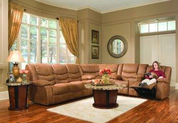 Rust Specially Treated Microfiber Sectional W/Recliner Seat