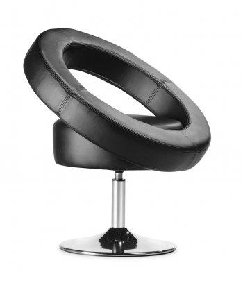 Black or Orange Leatherette Modern Club Chair w/Circle Back