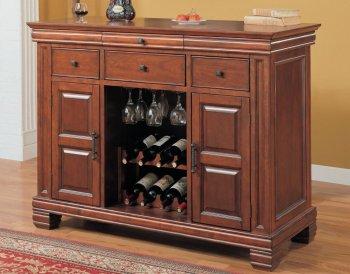 Warm Brown Bar Table W/Wine Racks & Storages