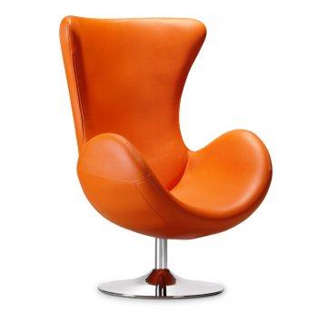 Orange, Black or White Leatherette Contemporary Swivel Chair