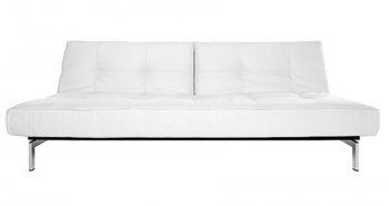 White, Black or Chocolate Leatherette Modern Split Back Sofa Bed