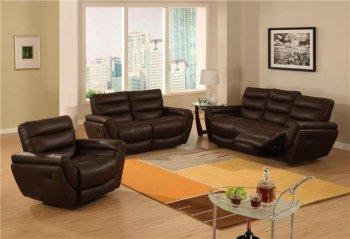 Brown Leather Modern Living Room w/Adjustable Footrests